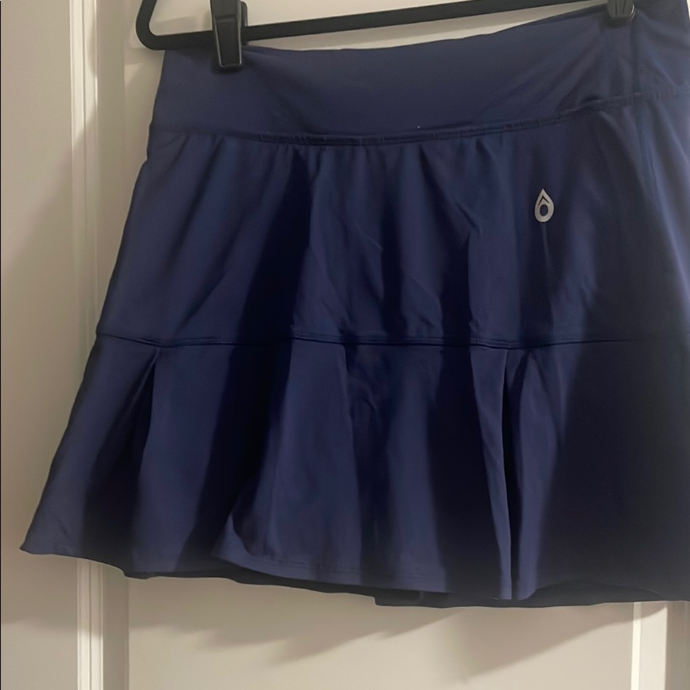 Blue Mini Pleated Skater Athletic Shorts